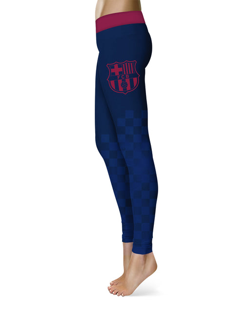 FC Barcelona Ankle Color Block Women Navy Yoga Leggings - Vive La Fête - Online Apparel Store