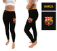 FC Barcelona Logo on Thigh Color Block Women Black Yoga Leggings - Vive La Fête - Online Apparel Store