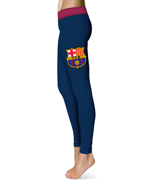 FC Barcelona Ankle Color Block Women Navy Yoga Leggings - Vive La Fête - Online Apparel Store