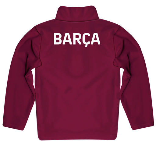 FC Barcelona Logo Women Maroon Quarter Zip Pullover - Vive La Fête - Online Apparel Store
