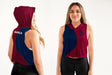 FC Barcelona Women Maroon Sleeveless Croptop Hoodie With Color Block Desing V2 - Vive La Fête - Online Apparel Store