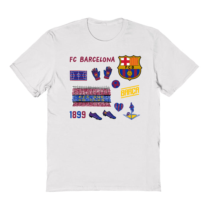 FC Barcelona Womens White Cotton Tshirt