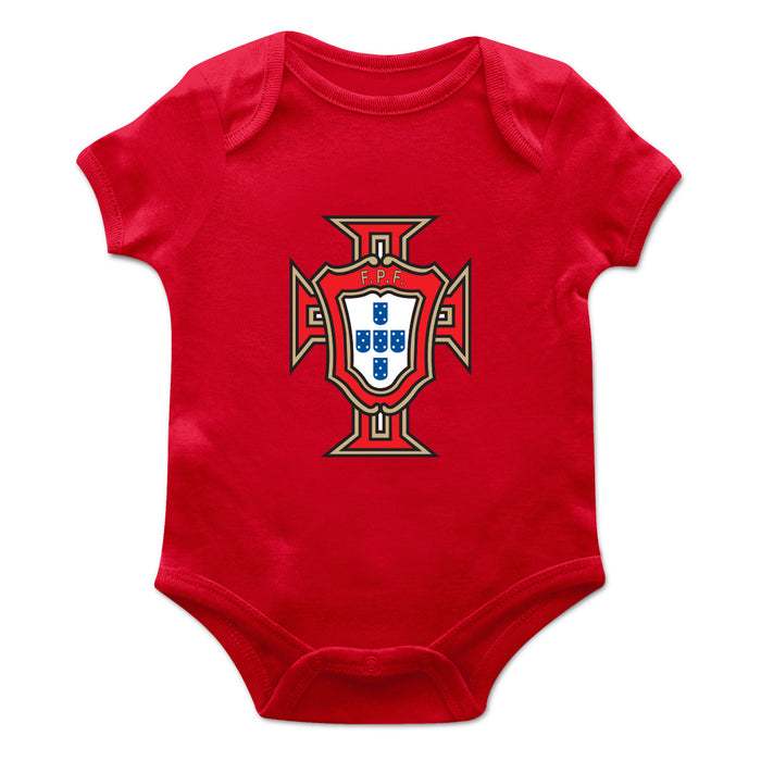 Federación Portuguesa de Futbol Cotton Short Sleeve Bodysuit Red
