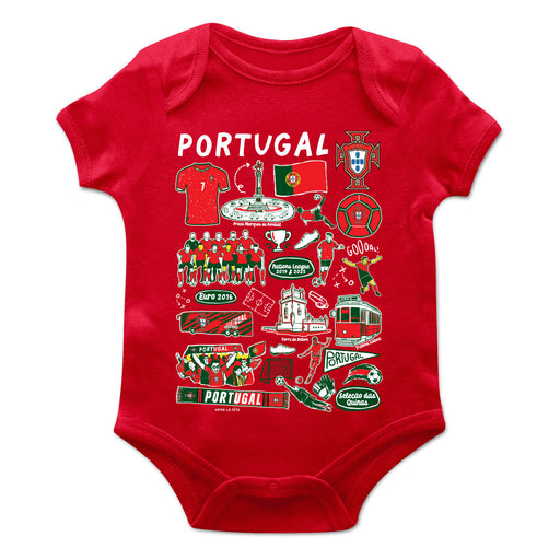 Federación Portuguesa de Futbol Cotton Short Sleeve Bodysuit Red