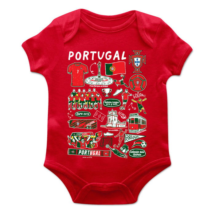 Federación Portuguesa de Futbol Cotton Short Sleeve Bodysuit Red