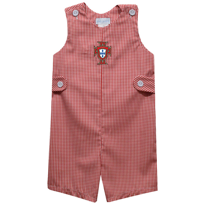 Portugal National Team Vive La Fete Gingham Jon Jon Romper - Red