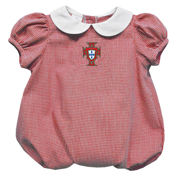 Portugal National Team Vive La Fete Gingham Puffy Bubble Dress - Red