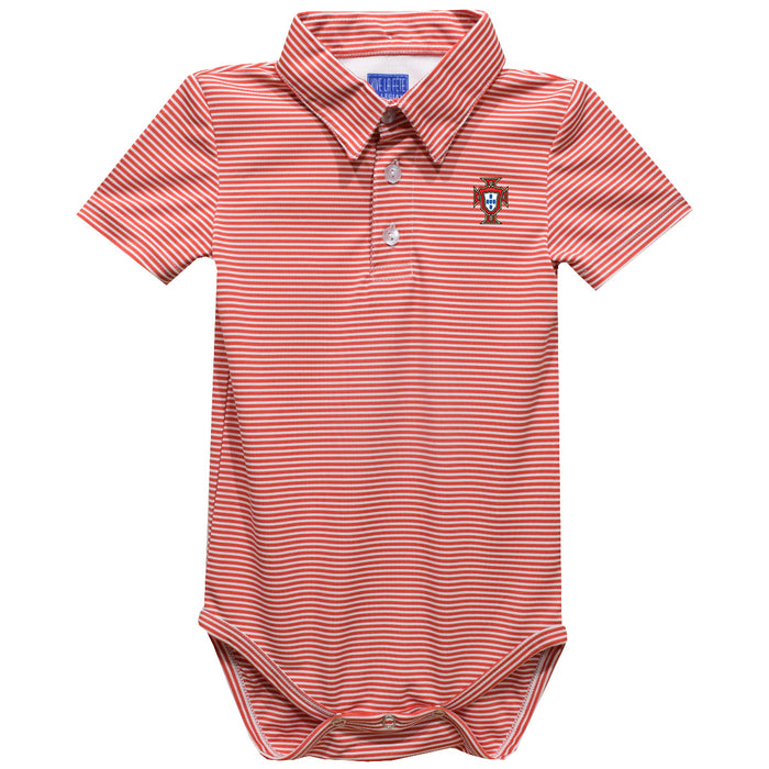 Portugal National Team Vive La Fete Polo Pencil Stripe Bodysuit - Red