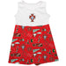 Federación Portuguesa de Futbol Repeat Print Hand Sketched Impressions Artwork Red Sleeveless Tank Dress