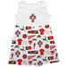 Federación Portuguesa de Futbol Repeat Print Hand Sketched Impressions Artwork White Sleeveless Tank Dress