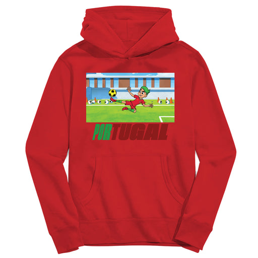 Federación Portuguesa de Futbol Youth Red Pullover Cotton Hoodie