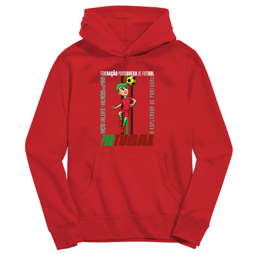 Federación Portuguesa de Futbol Youth Red Pullover Cotton Hoodie