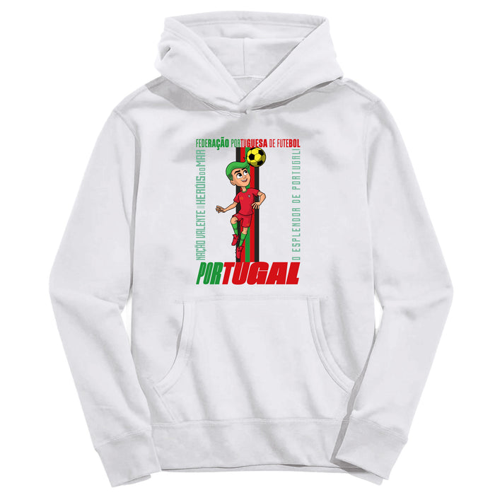 Federación Portuguesa de Futbol Youth White Pullover Cotton Hoodie