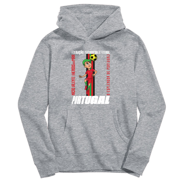 Federación Portuguesa de Futbol Youth Gray Pullover Cotton Hoodie