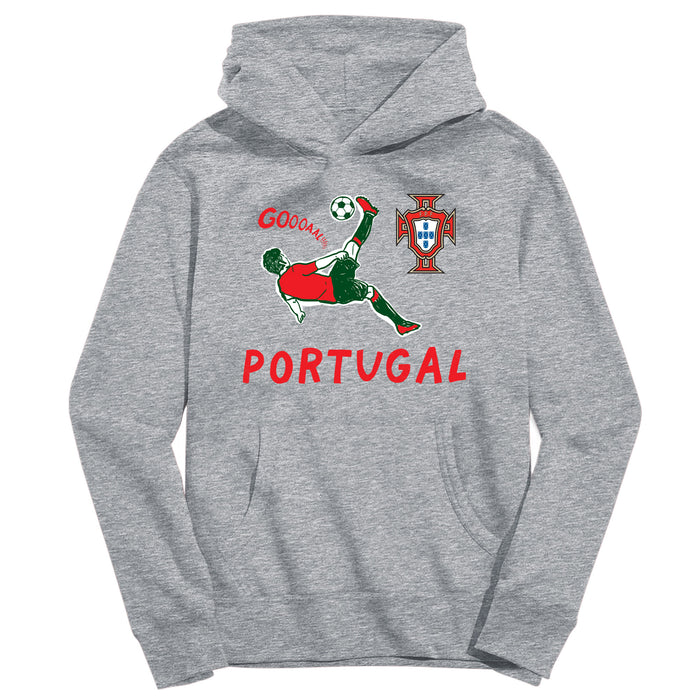 Federación Portuguesa de Futbol Youth Gray Pullover Cotton Hoodie