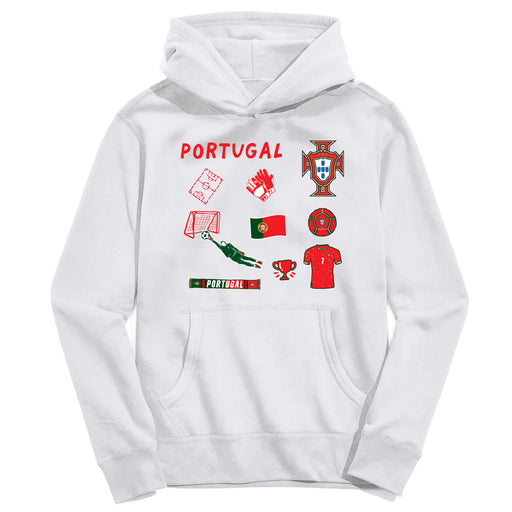 Federación Portuguesa de Futbol Youth White Pullover Cotton Hoodie