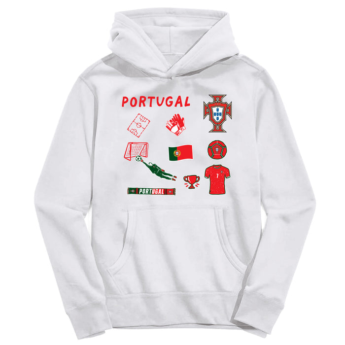 Federación Portuguesa de Futbol Youth White Pullover Cotton Hoodie