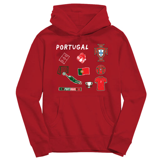 Federación Portuguesa de Futbol Youth Red Pullover Cotton Hoodie
