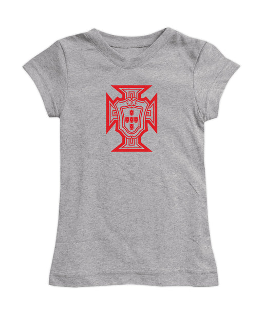 Federación Portuguesa de Futbol Girl´s Fitted Cotton T-shirt Gray