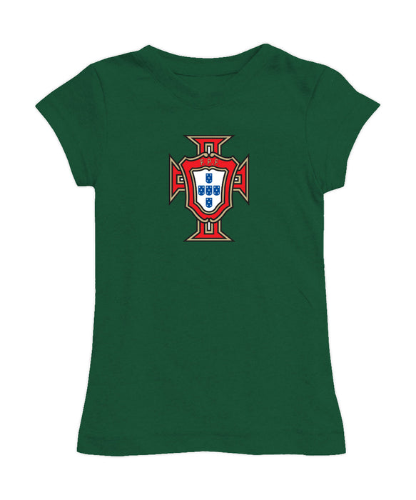 Federación Portuguesa de Futbol Girl´s Fitted Cotton T-shirt Green