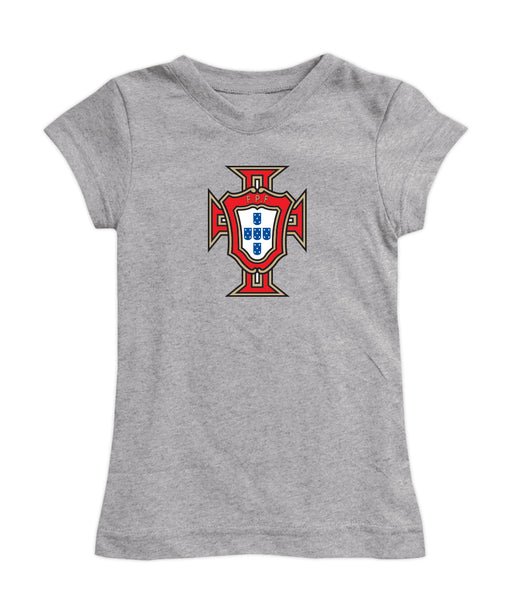 Federación Portuguesa de Futbol Girl´s Fitted Cotton T-shirt Gray