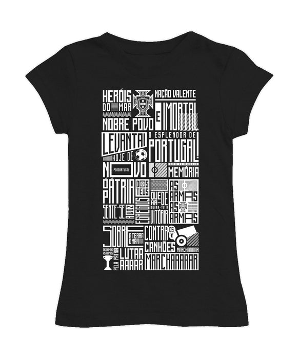 Federación Portuguesa de Futbol Girl´s Fitted Cotton T-shirt Black