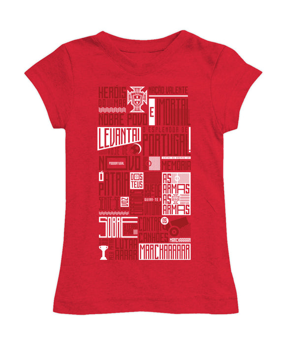 Federación Portuguesa de Futbol Girl´s Fitted Cotton T-shirt Red