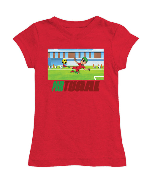 Federación Portuguesa de Futbol Girl´s Fitted Cotton T-shirt Red