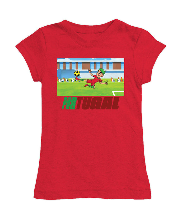 Federación Portuguesa de Futbol Girl´s Fitted Cotton T-shirt Red