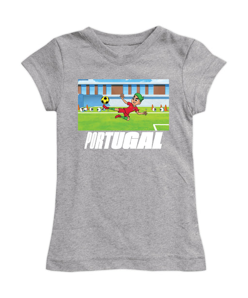 Federación Portuguesa de Futbol Girl´s Fitted Cotton T-shirt Gray
