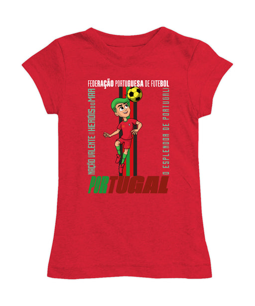 Federación Portuguesa de Futbol Girl´s Fitted Cotton T-shirt Red