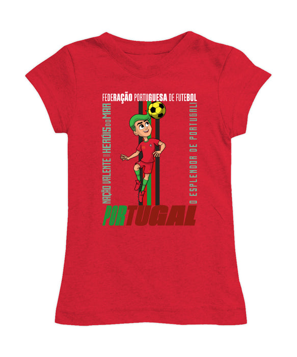Federación Portuguesa de Futbol Girl´s Fitted Cotton T-shirt Red