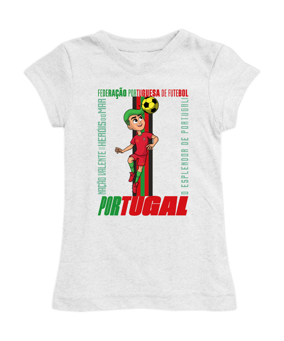 Federación Portuguesa de Futbol Girl´s Fitted Cotton T-shirt White