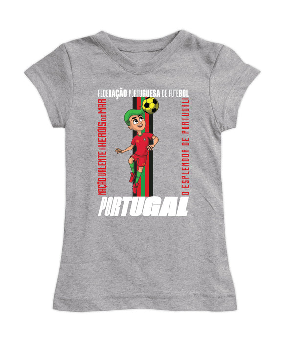 Federación Portuguesa de Futbol Girl´s Fitted Cotton T-shirt Gray