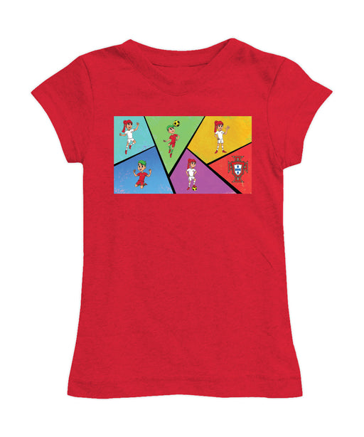 Federación Portuguesa de Futbol Girl´s Fitted Cotton T-shirt Red