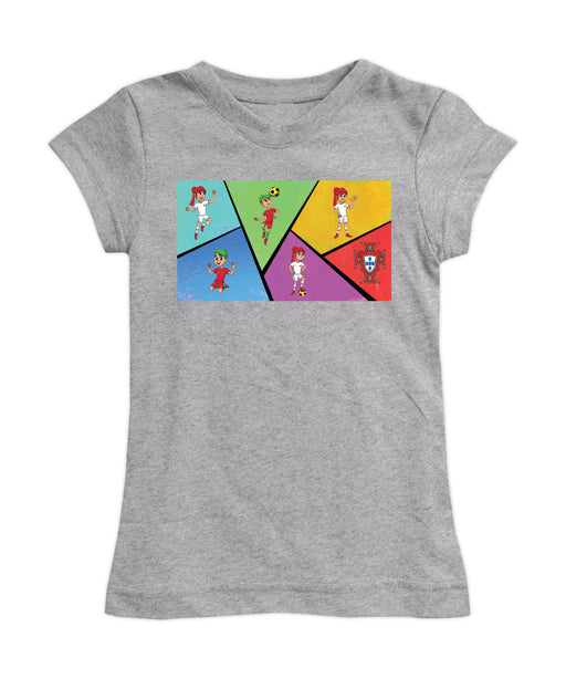 Federación Portuguesa de Futbol Girl´s Fitted Cotton T-shirt Gray