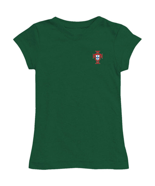 Federación Portuguesa de Futbol Girl´s Fitted Cotton T-shirt Green Impressions Artwork