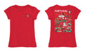 Federación Portuguesa de Futbol Girl´s Fitted Cotton T-shirt Red Impressions Artwork - Vive La Fête - Online Apparel Store