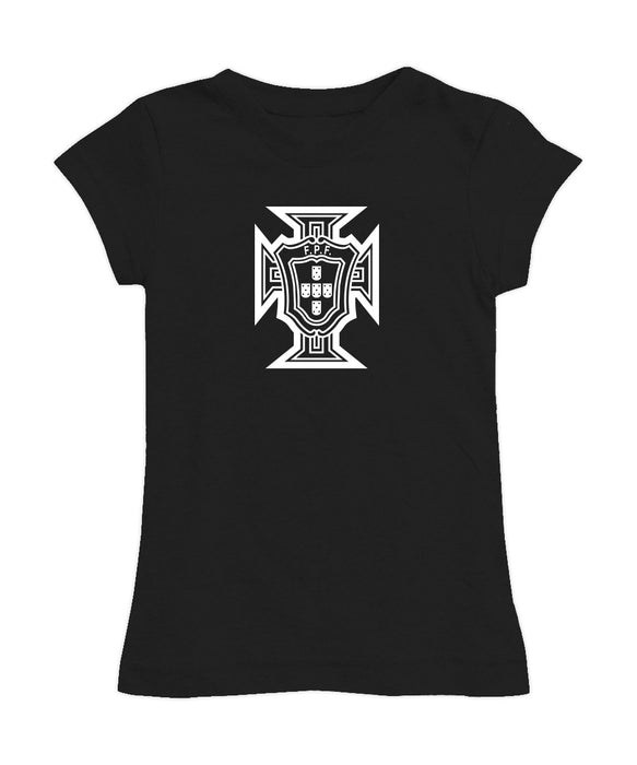 Federación Portuguesa de Futbol Girl´s Fitted Cotton T-shirt Black