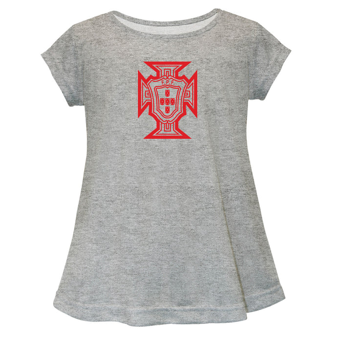 Federación Portuguesa de Futbol Cotton Short Sleeve Gray Youth A-line Top