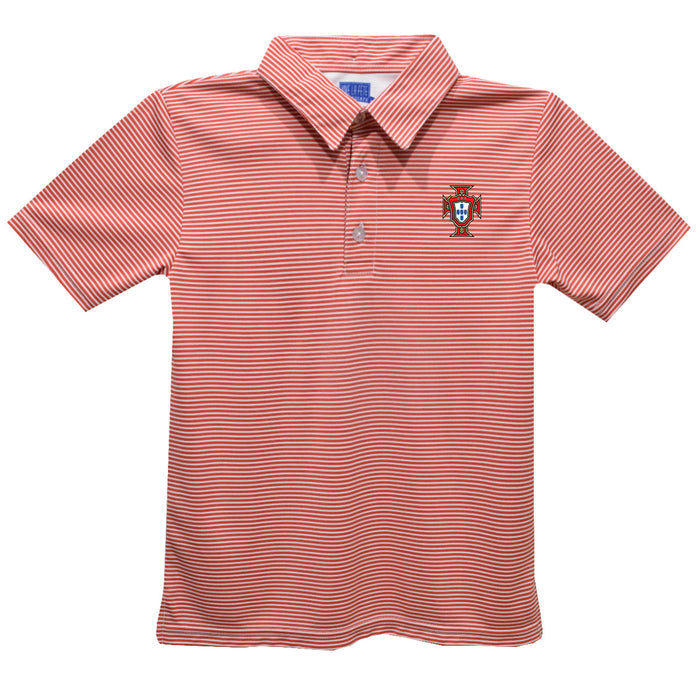 Portugal National Team Vive La Fete Pencil Stripe Polo - Red