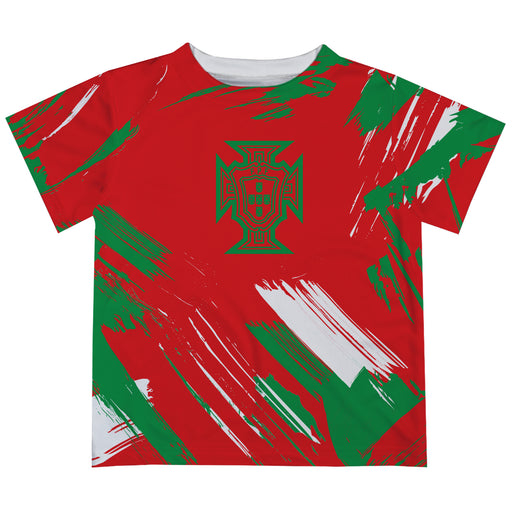 Federación Portuguesa de Futbol Paint Brush Boys Game Day Red Short Sleeve Tee