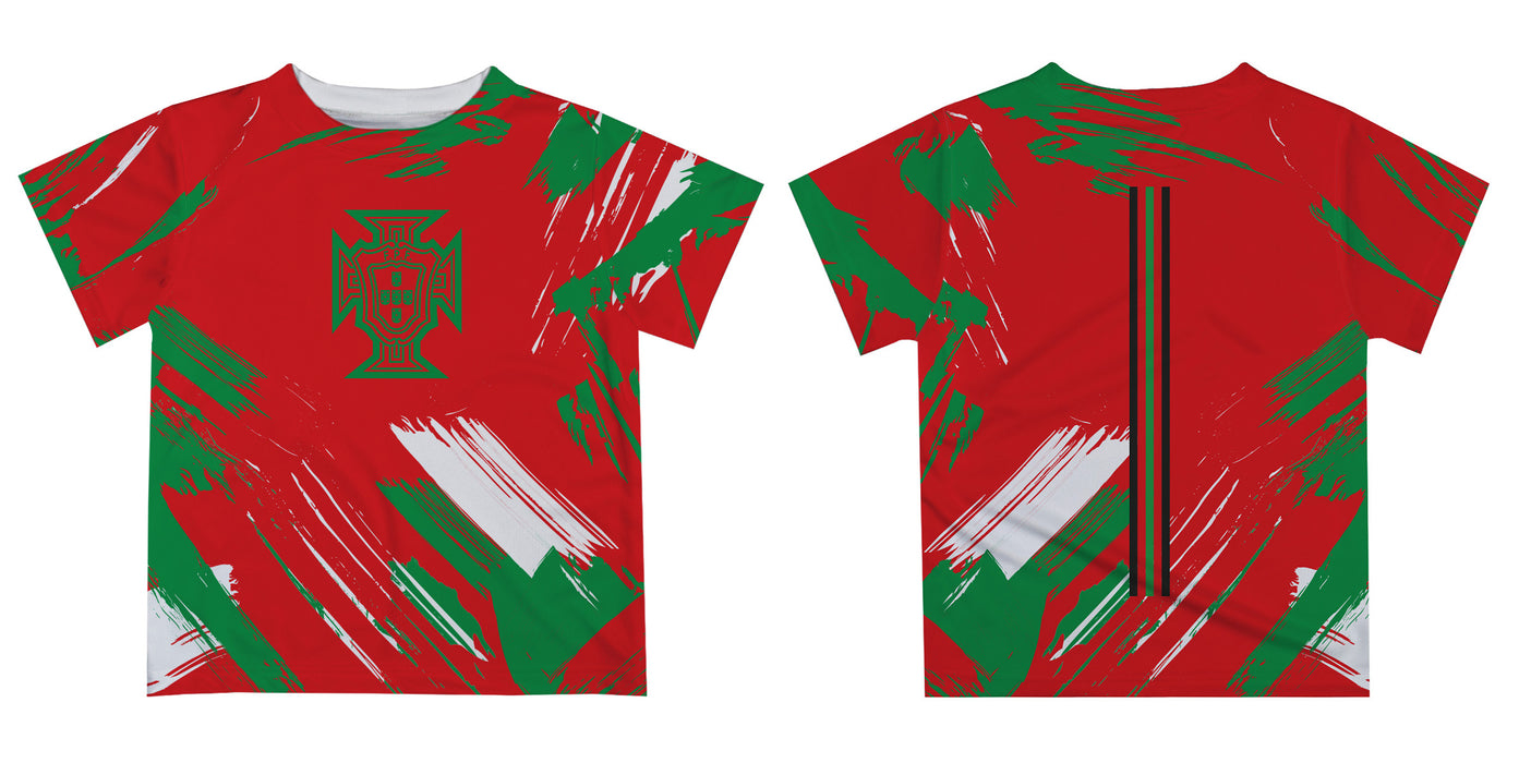 Federación Portuguesa de Futbol Paint Brush Boys Game Day Red Short Sleeve Tee - Vive La Fête - Online Apparel Store