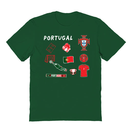 Federación Portuguesa de Futbol Impressions Artwork Green Youth Cotton T-Shirt