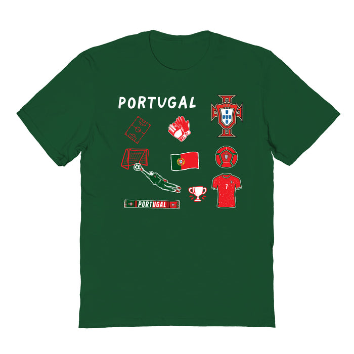 Federación Portuguesa de Futbol Impressions Artwork Green Youth Cotton T-Shirt