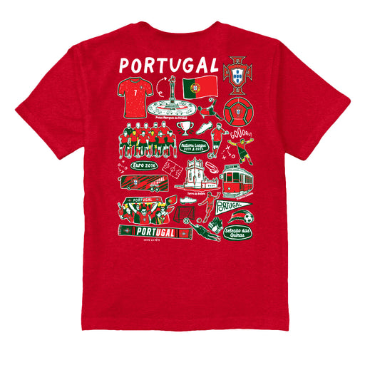 Federación Portuguesa de Futbol Impressions Artwork Red Youth Cotton T-Shirt - Vive La Fête - Online Apparel Store