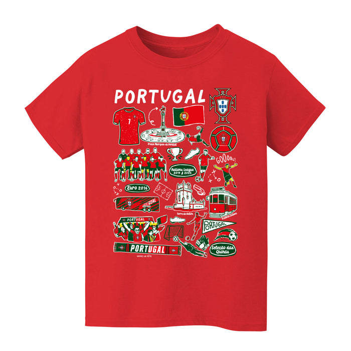 Federación Portuguesa de Futbol Youth Cotton T-Shirt Red