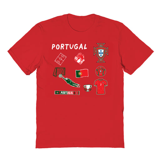 Federación Portuguesa de Futbol Youth Cotton Impressions Artwork T-Shirt Red