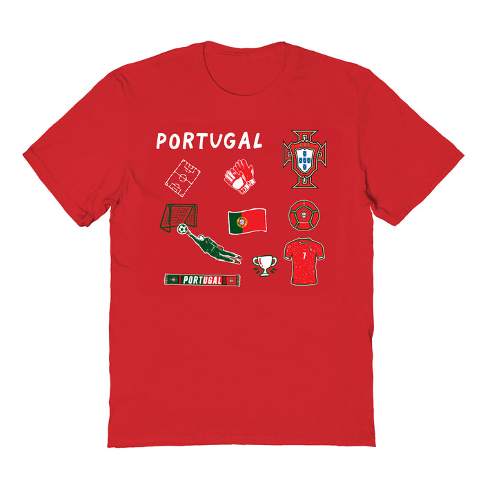 Federación Portuguesa de Futbol Youth Cotton Impressions Artwork T-Shirt Red
