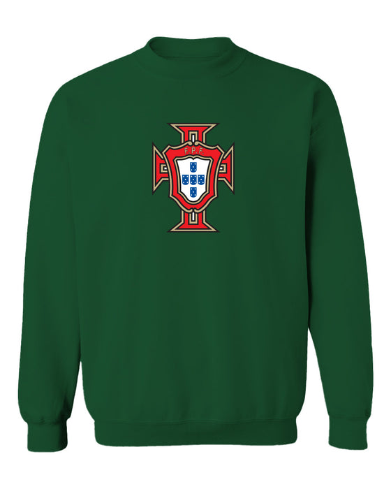 Federación Portuguesa de Futbol Womens Green Cotton Crewneck Pullover Sweatshirt